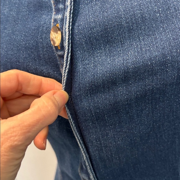 Maeve by Anthropologie High Square-Neck Button-Front Denim Mini Dress Size S - Picture 13 of 15